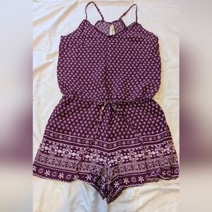 Purple floral romper